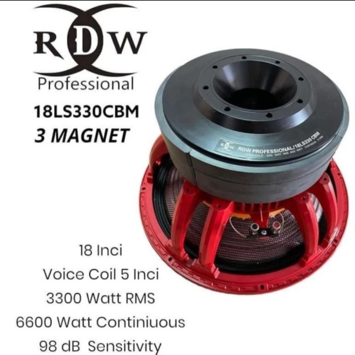 Speaker Komponen RDW 18LS330CBM ( 18 inch ) Original Rdw