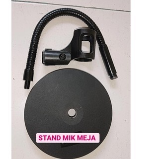 G46 Stand mic meja kaki bulat full besi holder mik universal table microphone standing spiral flexib