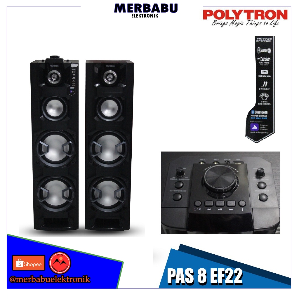 Active Speaker PAS 8EF22 Aktif 8 Inch Bluetooth Speaker