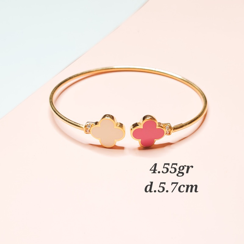 Gelang Emas Vanclif VCA Hermess Gelang Cartir Bangle V BTS Caren Delano Emas Asli Kadar 375