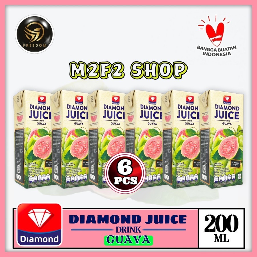 

Diamond Juice No Added Sugar Guava | Jambu Kotak - 200 ml (Kemasan 6 Pcs)