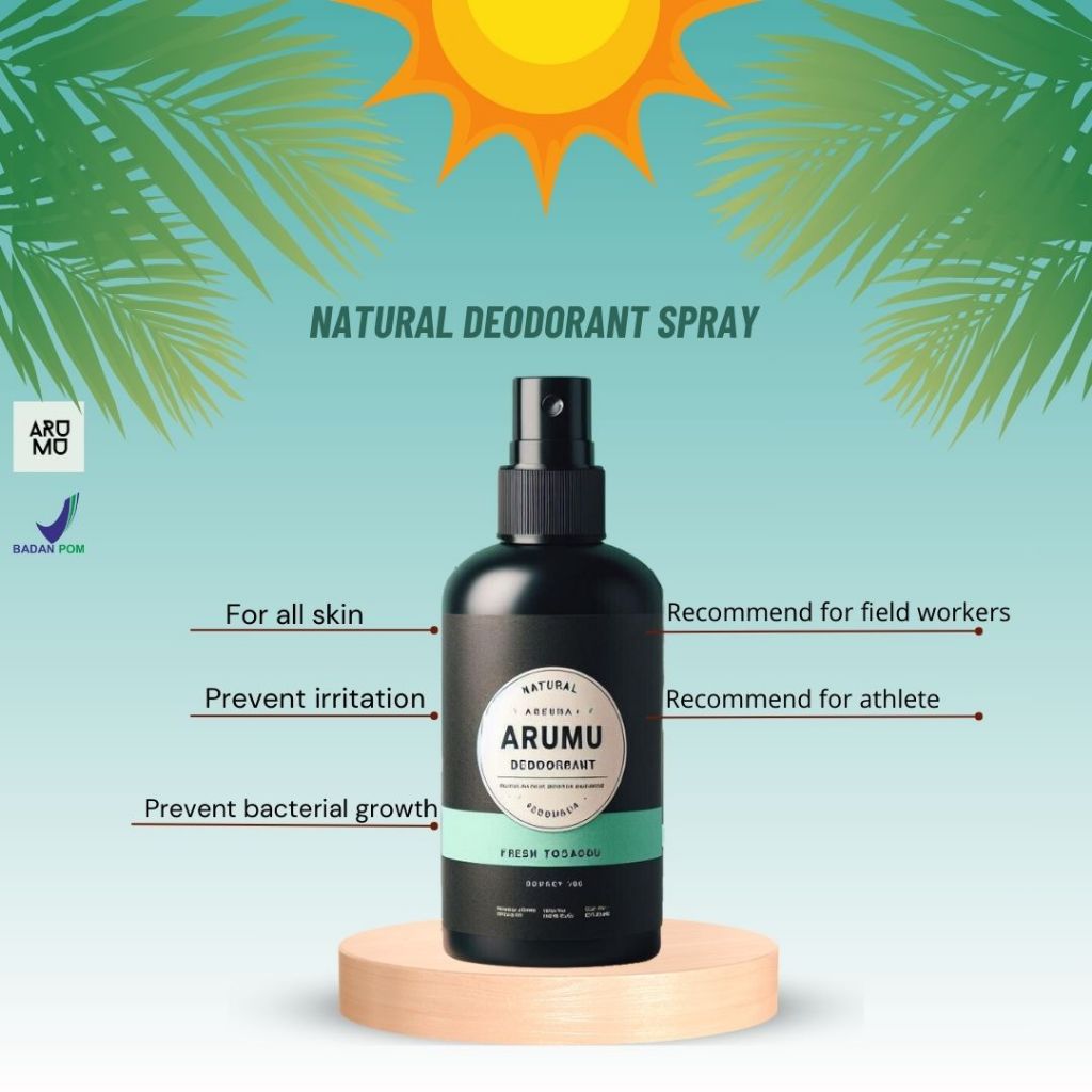 Deodoran Spray Tawas Pria BPOM - ARUMU