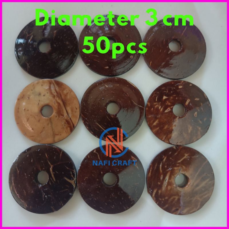 kancing batok pernis diameter 3cm | kancing batok kelapa 3 cm lubang satu | kancing batok kelapa | k