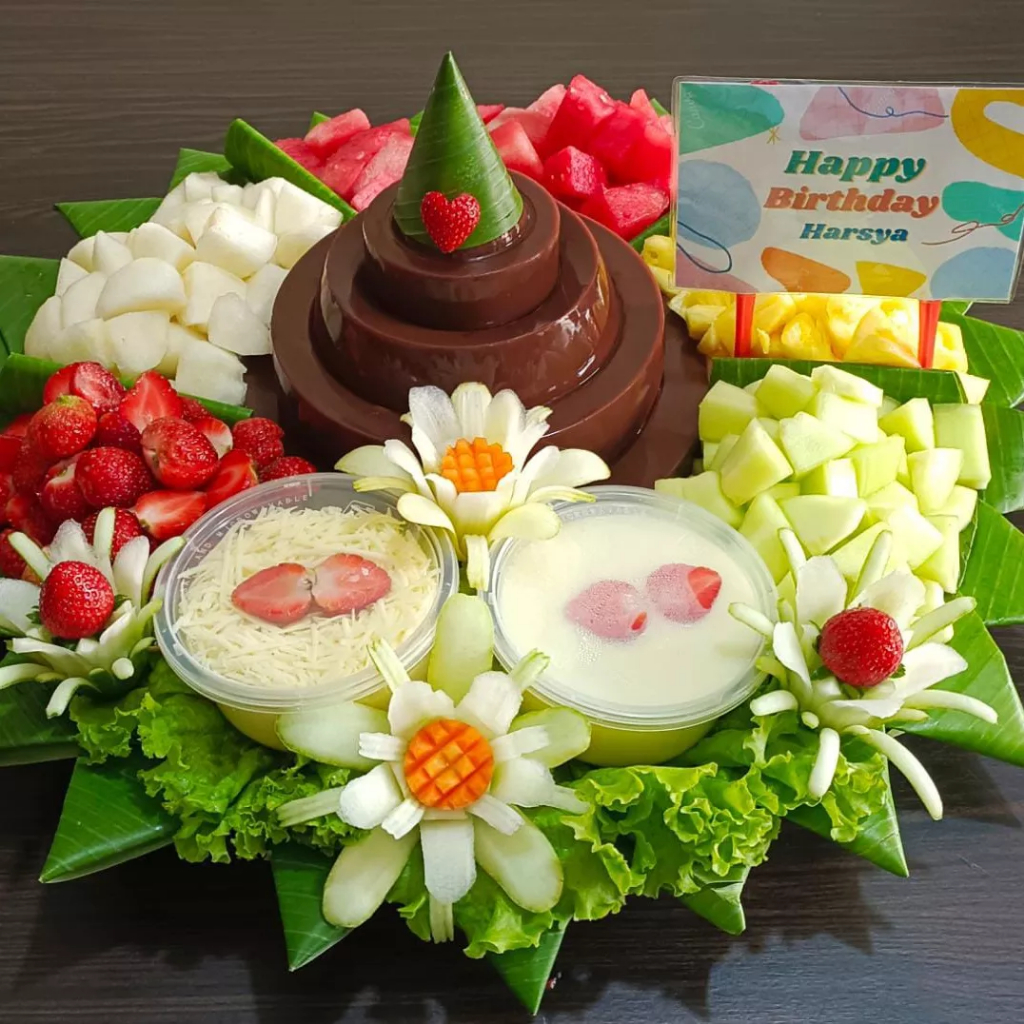 

TUMPENG PUDING 10 PURSI/PUDING BUAH SEGAR