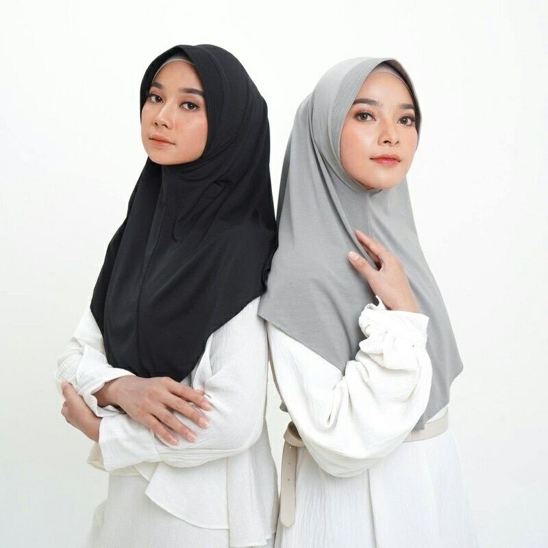 Ellena hijab jilbab bergo farizi hijab jersey instan size L