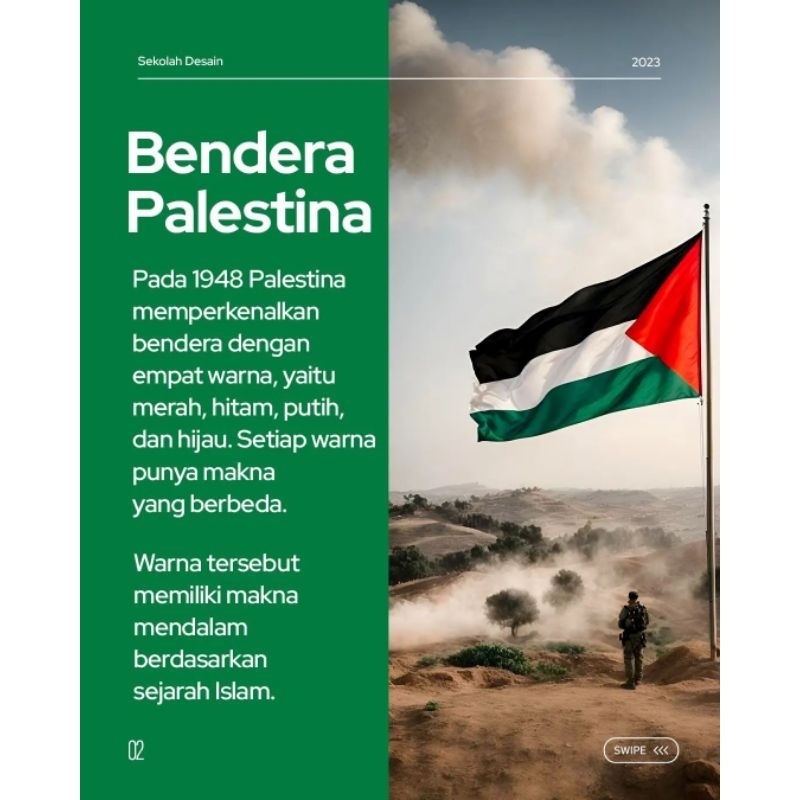 Langsung Kirim Bendera Palestina Ukuran Sedang 110x70cm