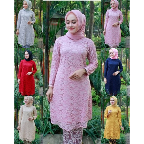 HARGA MURAH ATASAN KEBAYA TUNIK BROKAT/KEBAYA SERAGAMAN PESTA/KEBAYA BIANCA /KEBAYA SERAGAMAN PESTA 