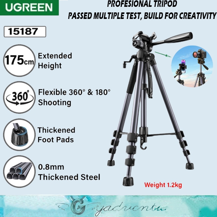 Ugreen Professional Stand Tripod Camera HP Phone Holder untuk LIVE iPhone Samsung Monopod Portable K