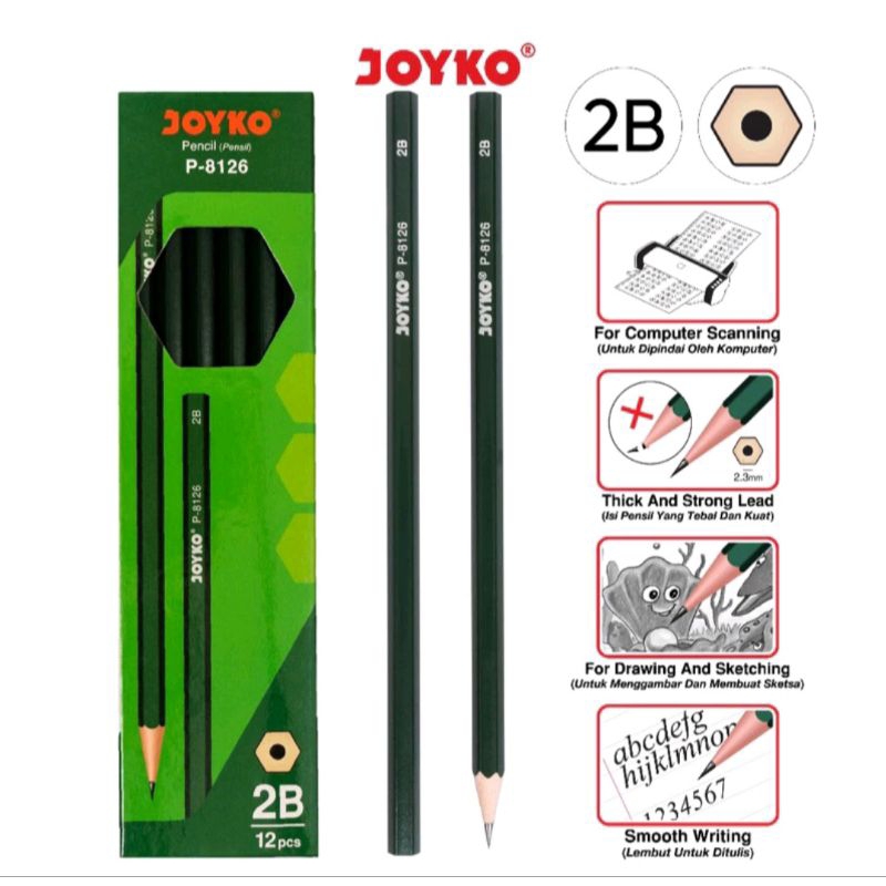 

PENSIL JOYKO 2B P-8126 (12 BIJI)