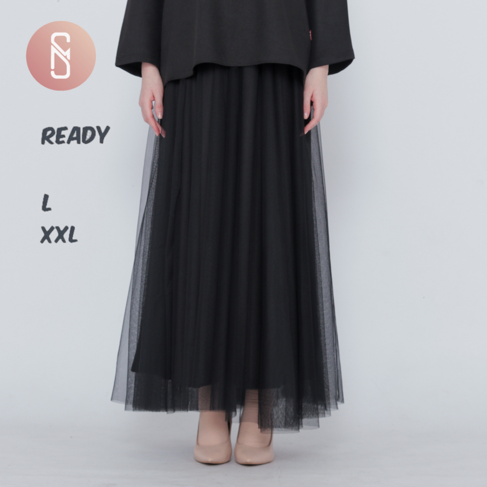 Rok Tutu Emely Jumbo Tulle Big Size L XXL Bahan Syakilla Dress Kondangan