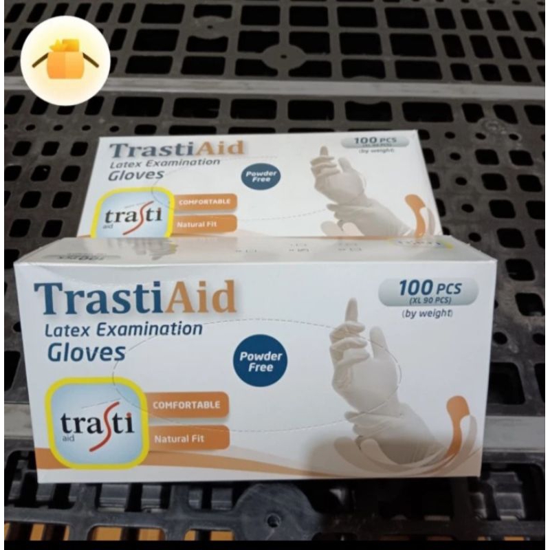 Trasti-Sarung Tangan Medis Latex Examination Gloves non Powder 100 pcs