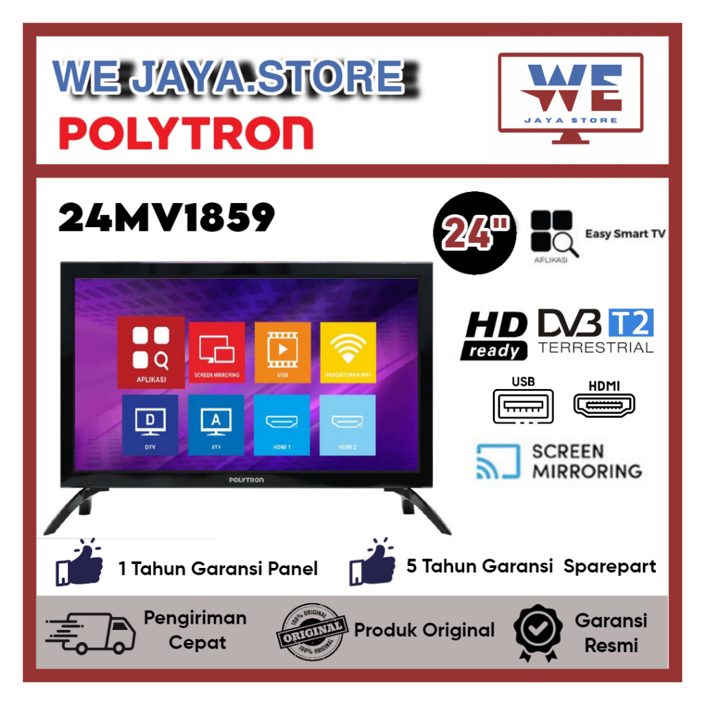 TV LED Digital Polytron 24MV1859 LED Polytron 24 Inch Digital TV Polytron