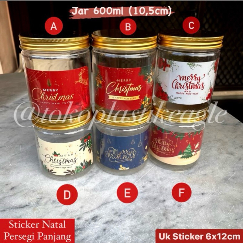 

(isi 10pcs) [CHRISTMAS EDITION] Sticker Natal Persegi Panjang Uk 6x12cm