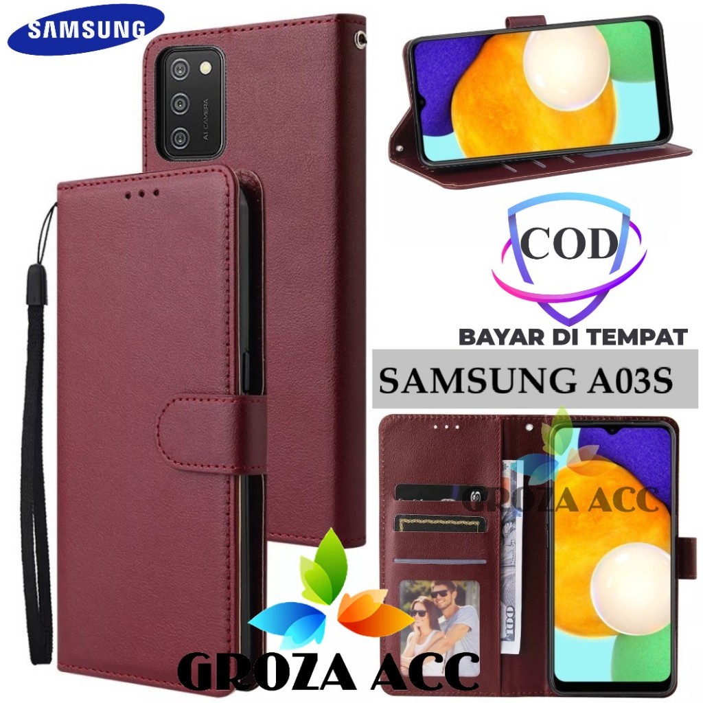 Flip Case SAMSUNG A03S Case Wallet Kulit Casing Dompet Case Wallet Leather Flip Case SAMSUNG A03S Ca