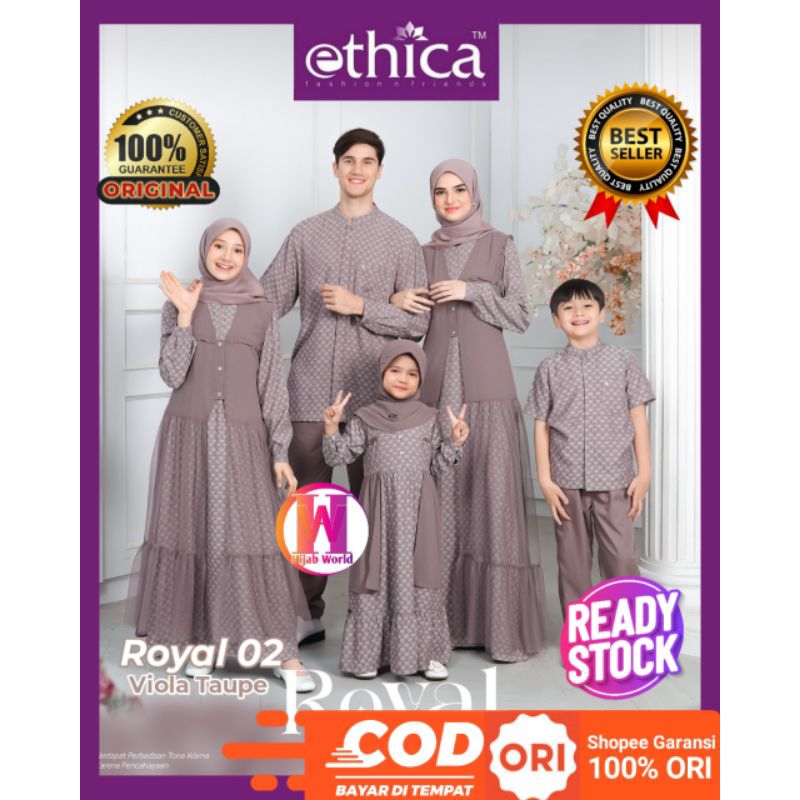 Ready Stock Sarimbit Ethica Royal 02 Viola Taupe / Baju Couple Keluarga / Baju Muslim Couple Keluarg