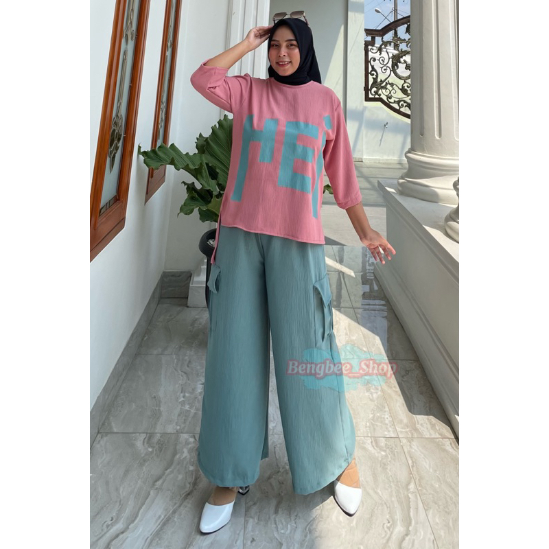 HEI SET CRINKLE PRINTING LD 110 // SETELAN HEI MOTIF KOMBINASI // HEI SET KOMBINASI // SETELAN TERBARU HEI // SETELAN POLOS // SETELAN CRINKLE POLOS // SETELAN WANITA // ONE SET POLOS // SETELAN CRINKLE AIRFLOW POLOS // COD