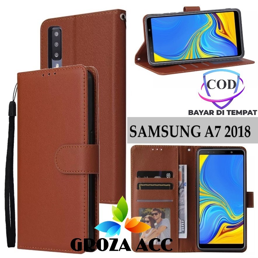 Flip Case SAMSUNG A7 2018 Case Wallet Kulit Casing Dompet Case Wallet Leather Flip Case SAMSUNG A7 2