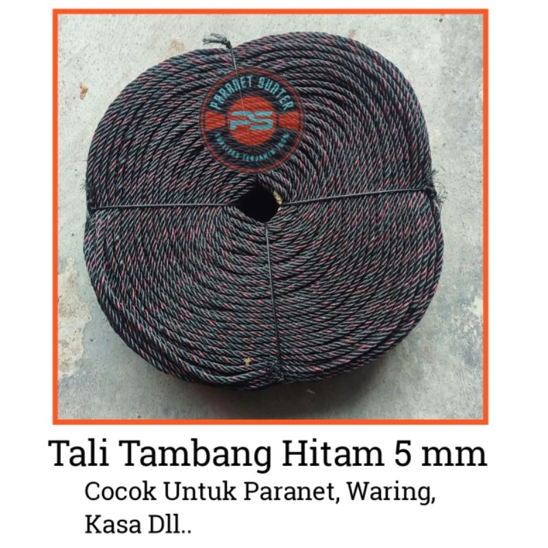 TALI TAMBANG HITAM BINTIK UKURAN 5MM ( METERAN )