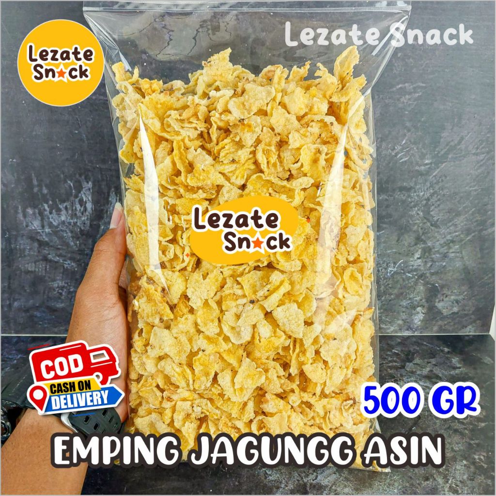 

Sedap Snack - Emping Jagung Geprek 500 GR Gurih Asin Enak Murah Renyah / Kripik Emping Jagung Gepuk Empuk Rasa Pedas Manis Gurih Asin Original