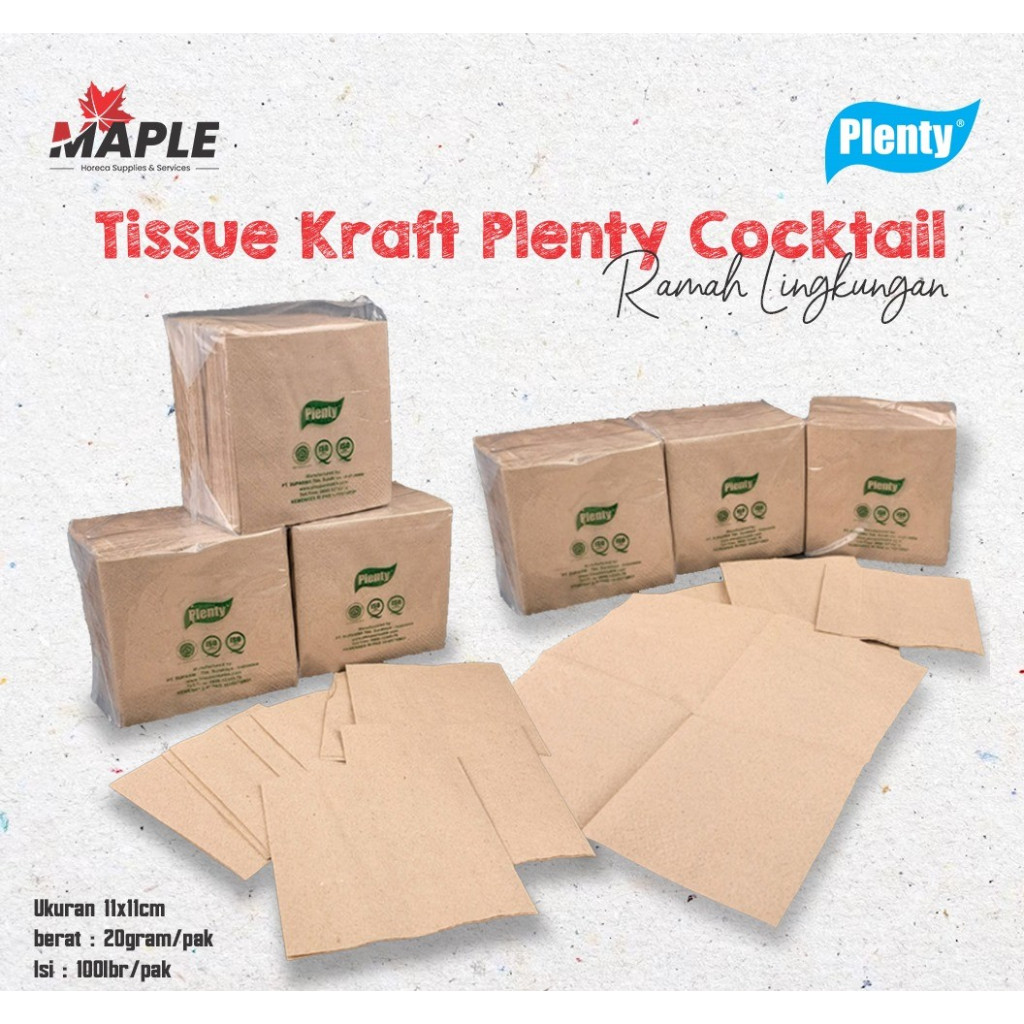 Tissue Plenty Cocktail Napkin Brown