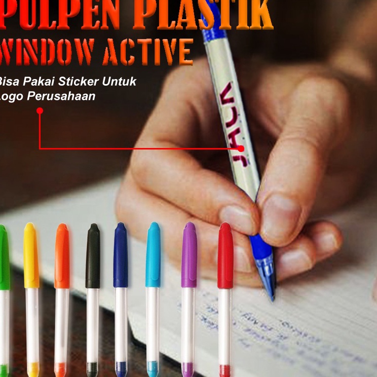 

Super Promo Pulpen gel Plastik Window Active bulpen Gel souvenir promosi(isi 10 Pcs)