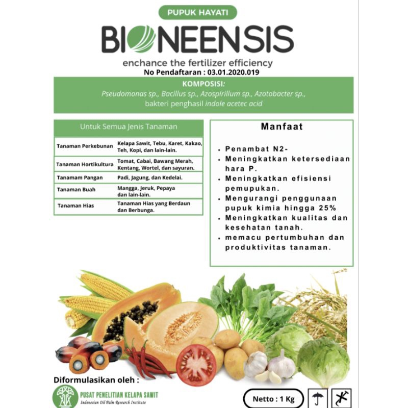 Pupuk Hayati Bioneensis kemasan 1KG / Pupuk Organik hayati Bioneensis