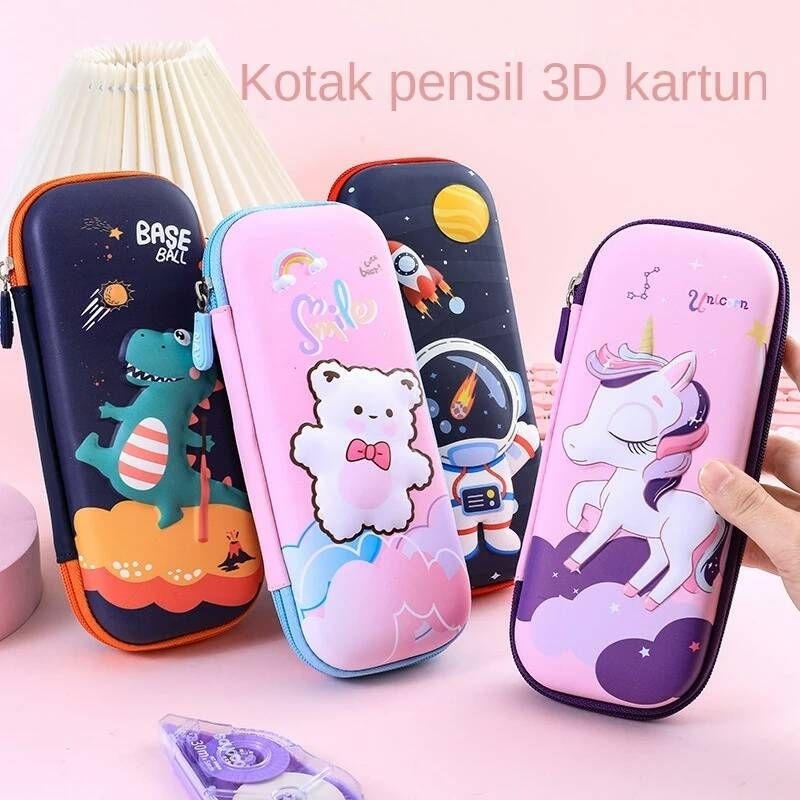 

Kotak / Tempat Pensil Anak Resleting 3D Dino Unicorn