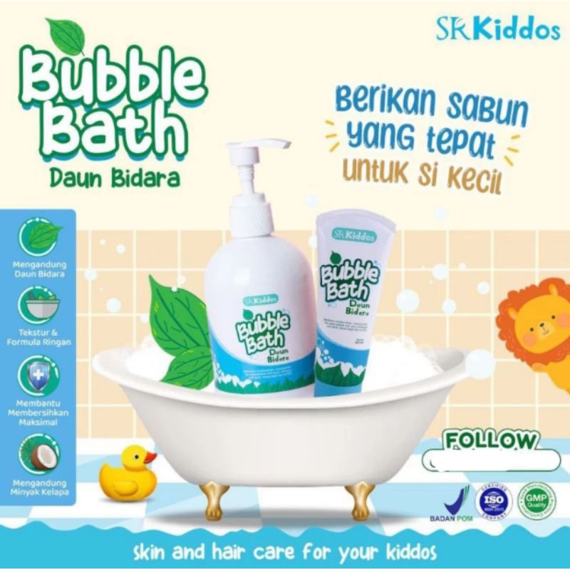 SR12 KIDDOS BUBBLE BATH DAUN BIDARA|SABUN MANDI ANAK PENGHILANG GATAL DAN BIANG KERINGAT| PERAWATAN 