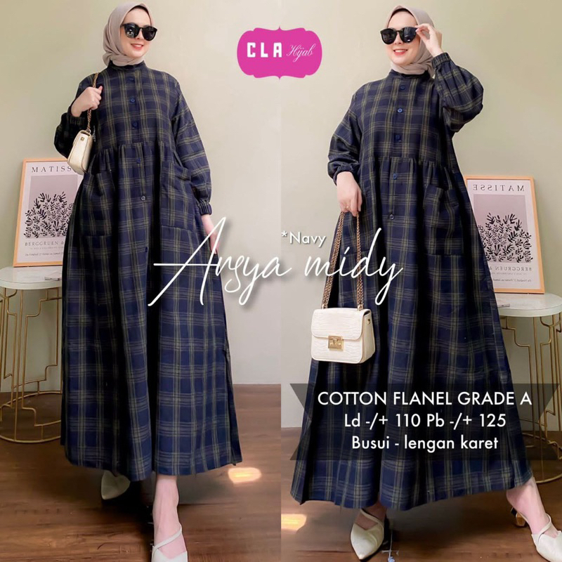ELSAFNA MIDI DRESS KOTAK KAIN FLANEL 2011