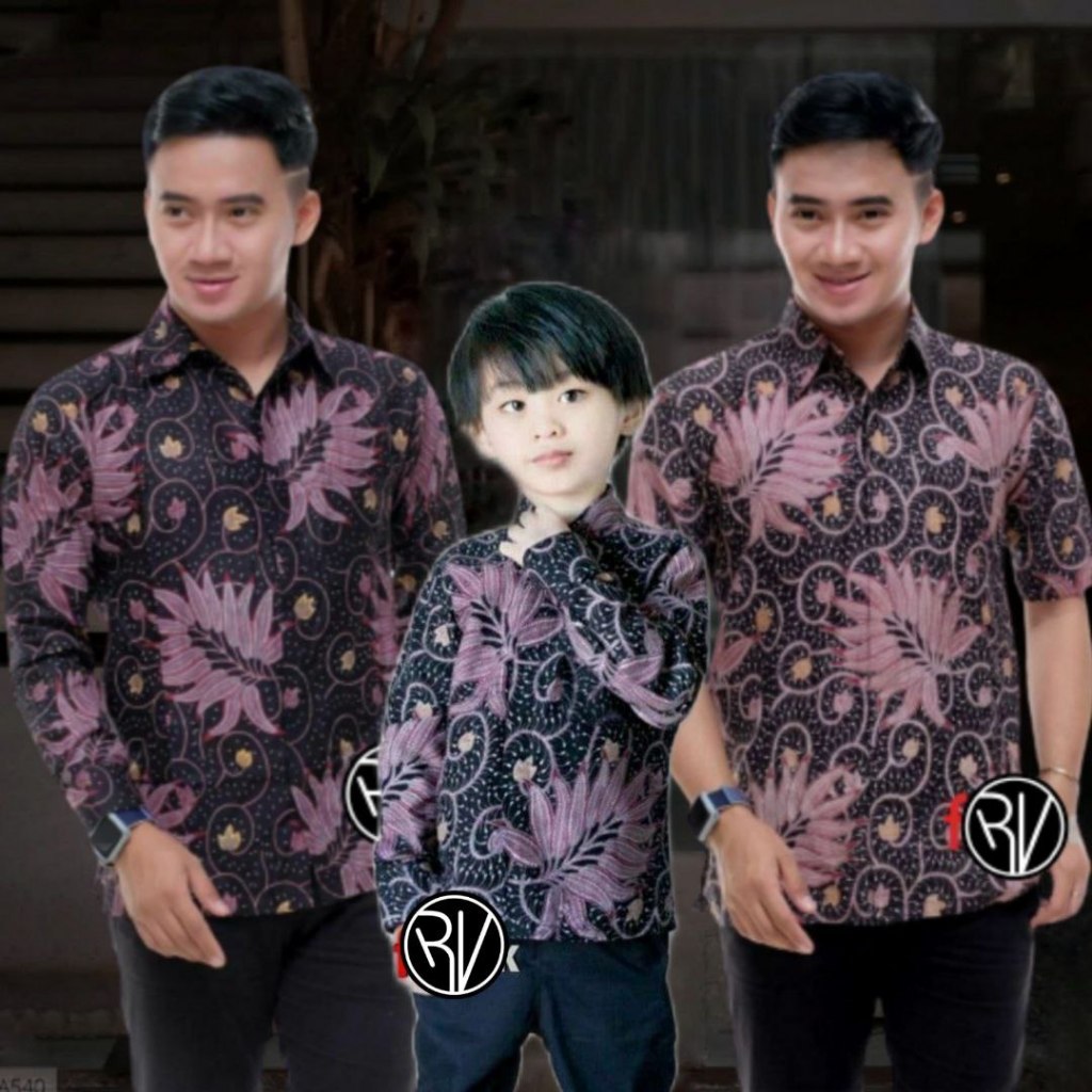 Batik Couple Ayah Dan Anak Laki Laki Modern/kemeja batik pria lengan panjang/Batik pria lengan panja
