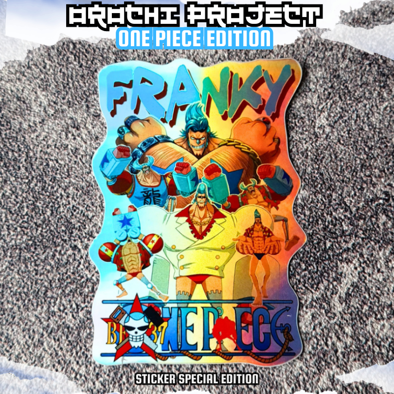 

Sticker Stiker Anime Franky One Piece Hologram Glossy Anti Air HP Laptop Tumbler Motor Helm