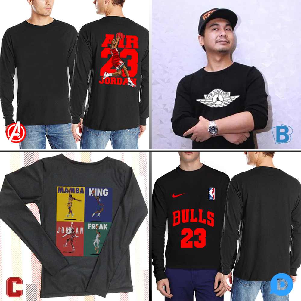 Kaos Tangan Panjang Michael Jordan Tshirt Bahan Katun Kombed 30s | 100% Cotton | KODE MJ-2488502