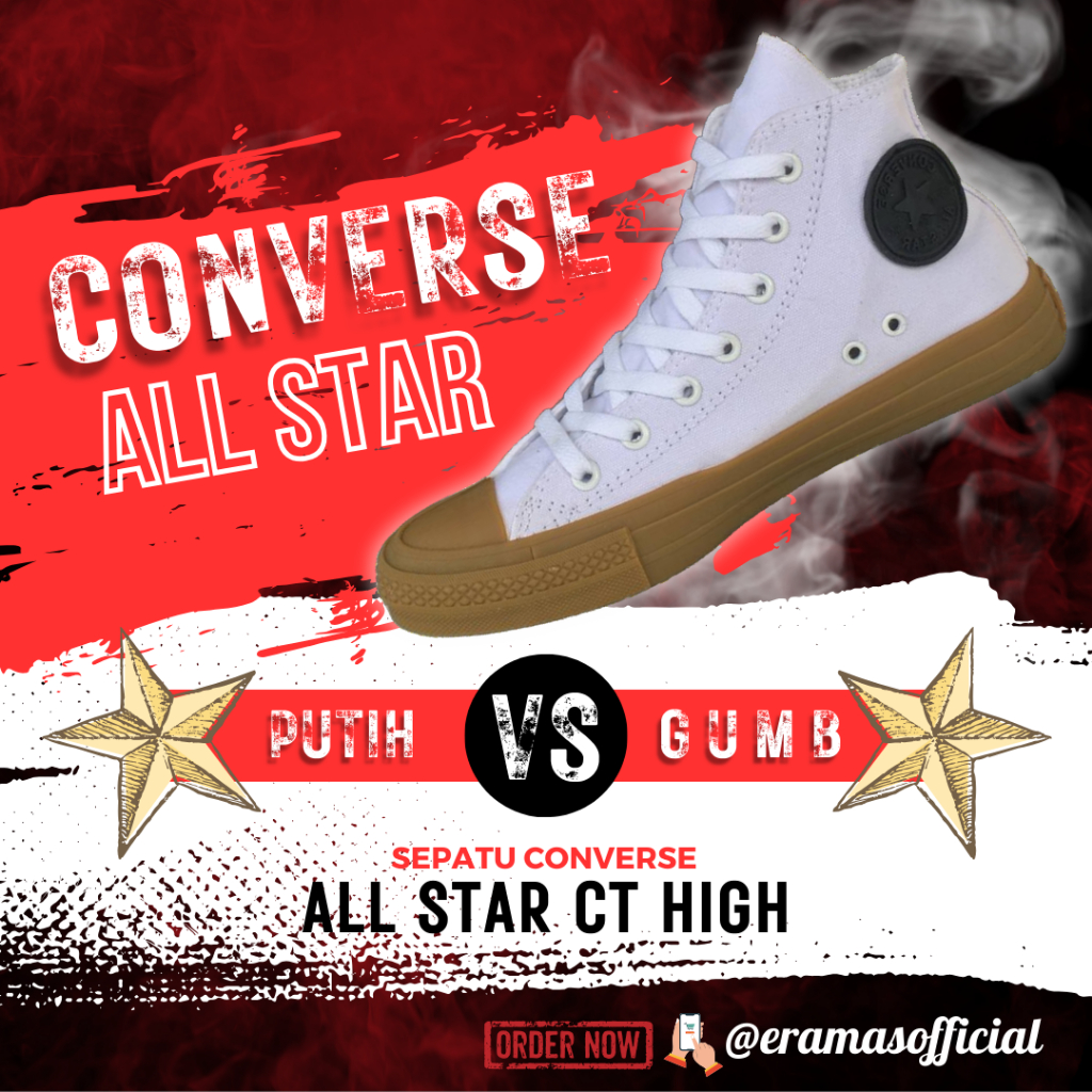 Sepatu Sneaker Converse All Star CT High Warna Putih Gumb Spatu Srpatu Seoatu Sapatu Tinggi Convers 