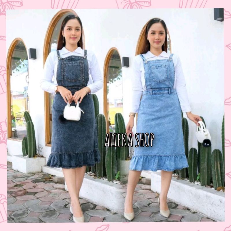 AFIA| ROK PENDEK OVERALL DENIM WANITA. Overall Rok
