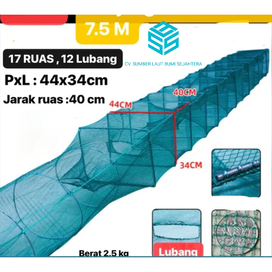JALA JARING BUBU NAGA PERANGKAP IKAN UDANG LOBSTER KEPITING PERSEGI BISA BAYAR DI TEMPAT
