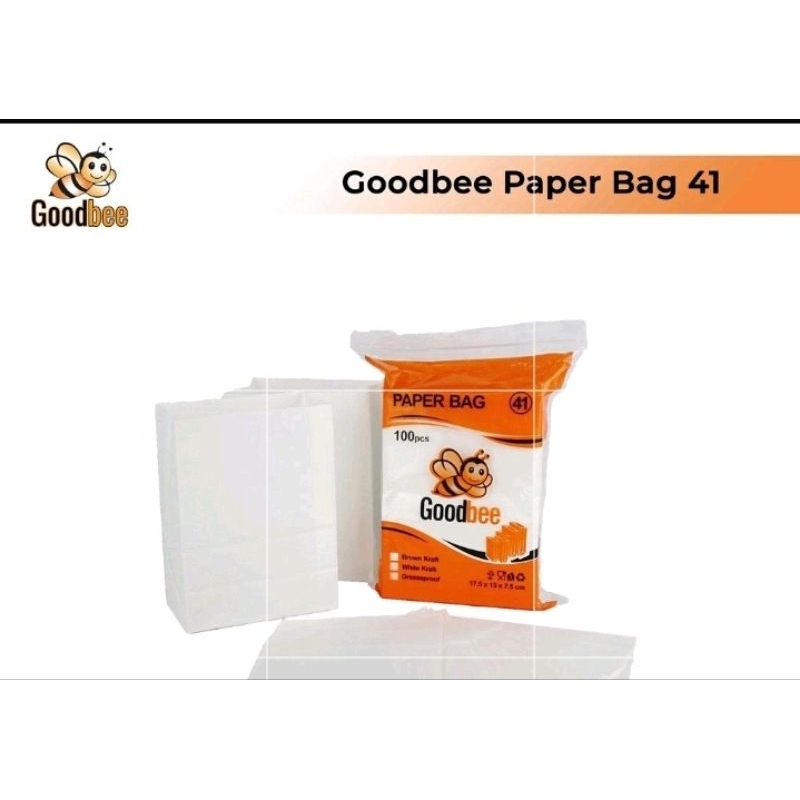 

RN Paper Bag - SOS BAG KODE 41 - White Kraft - Kantong Kertas Kentang Roti - 100 PCS