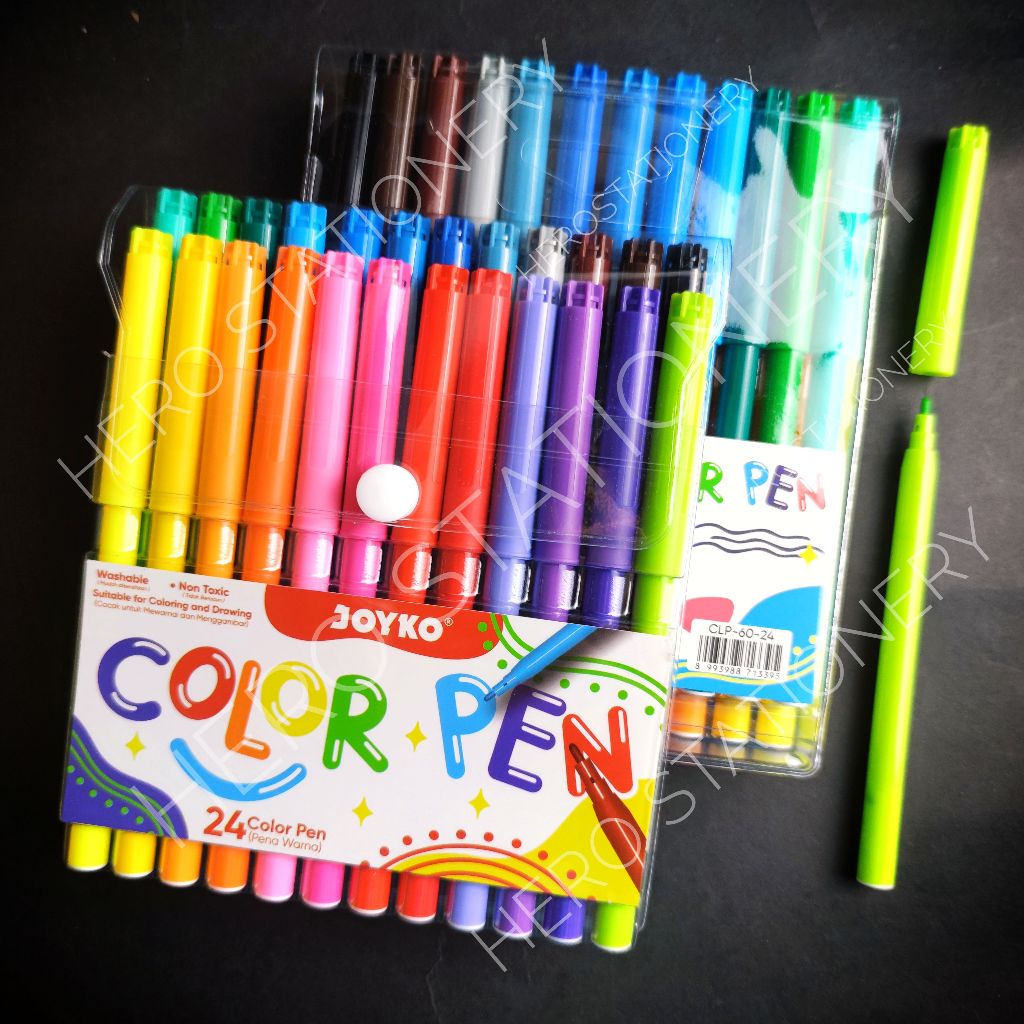 

Color pen spidol warna washable joyko 24 warna CLP-60-24