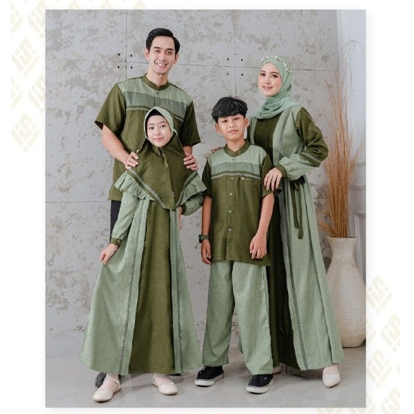 INDIRA FAMILY JUMPER GREEN FAMSET TERBARU 2024 ORIGINAL BY SAMARA SILMI PAKAIAN KELUARGA MUSLIM COUP