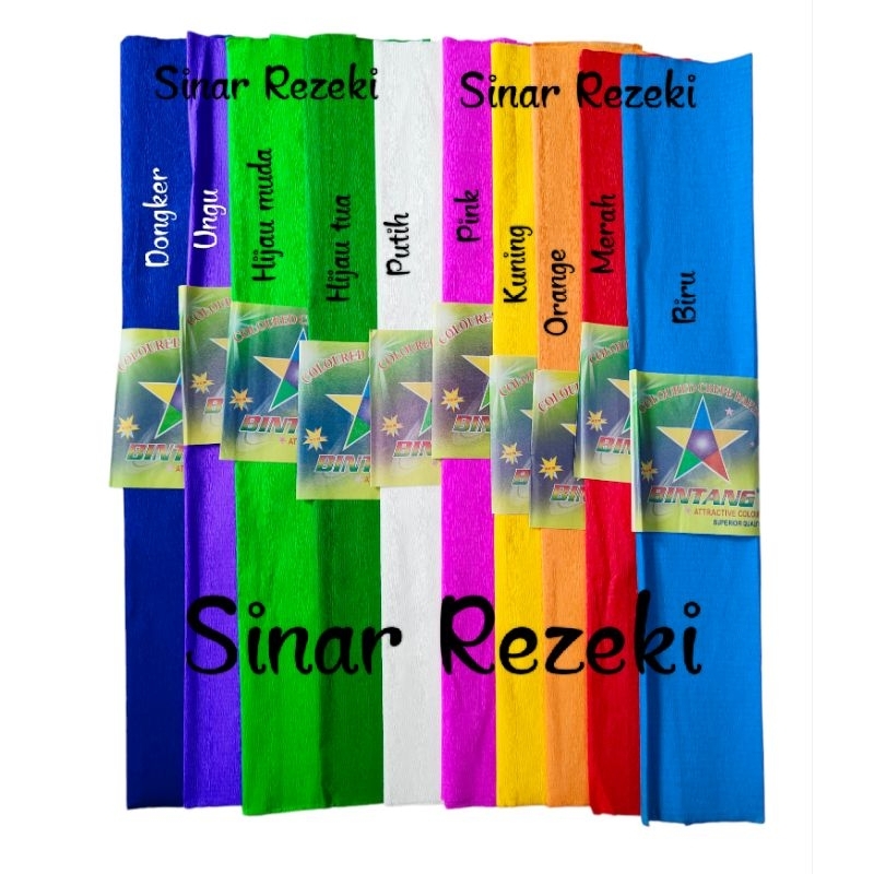 

1 pak = 25 buah!! Kertas krep/kertas krep warna warni/crepe paper/kertas crepe