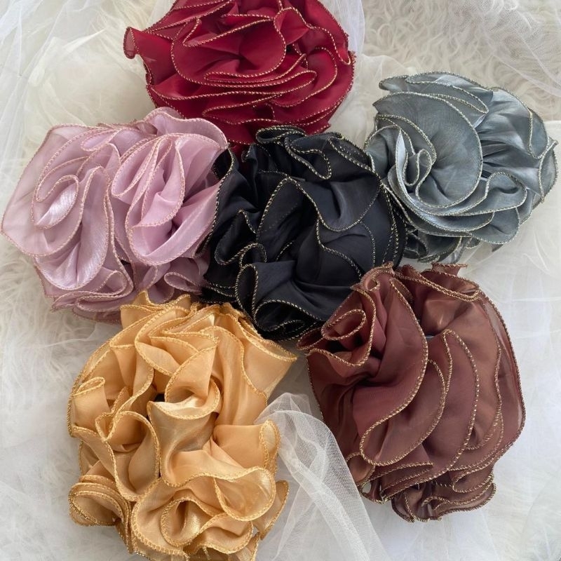 jepit scrunchie/jedai mawar/Cepol mawar/Cepol hijab