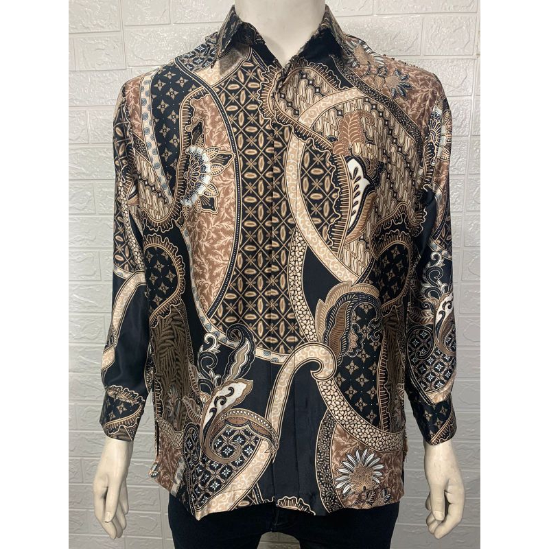 Batik Sutra Furing Pria Lengan Panjang Premium
