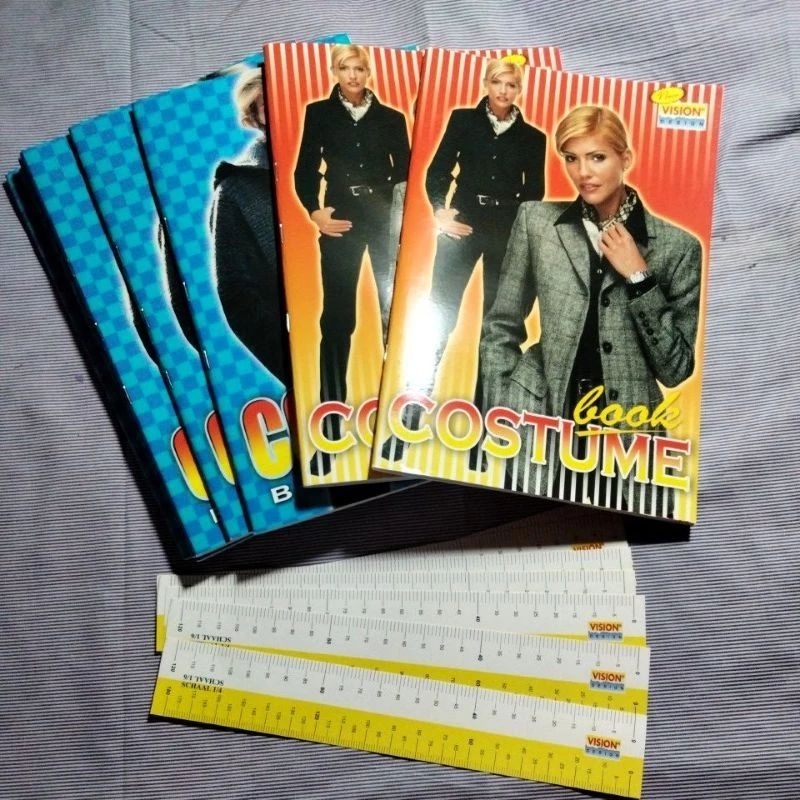 

[ ✓ BISA COD ]Buku Costum + Skala praktis untuk kursus menjahit isi 60 lembar ukuran 21cmx32cm