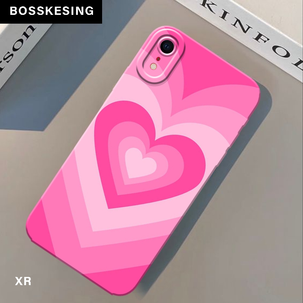 BSK31 Case iPhone XR Casing iPhone XR Motif TPU Soft Case Pink Love Case Aesthetic Case Hp iPhone Ca