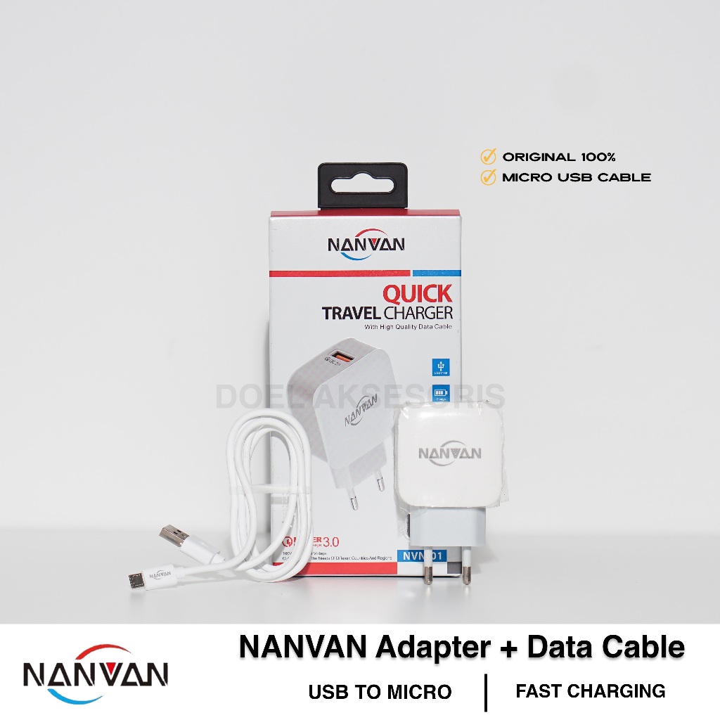 [ GARANSI 1 TAHUN ] NVN01 NANVAN QC 3.0 CHARGER FAST CHARGING MICRO USB ALL TIPE HP