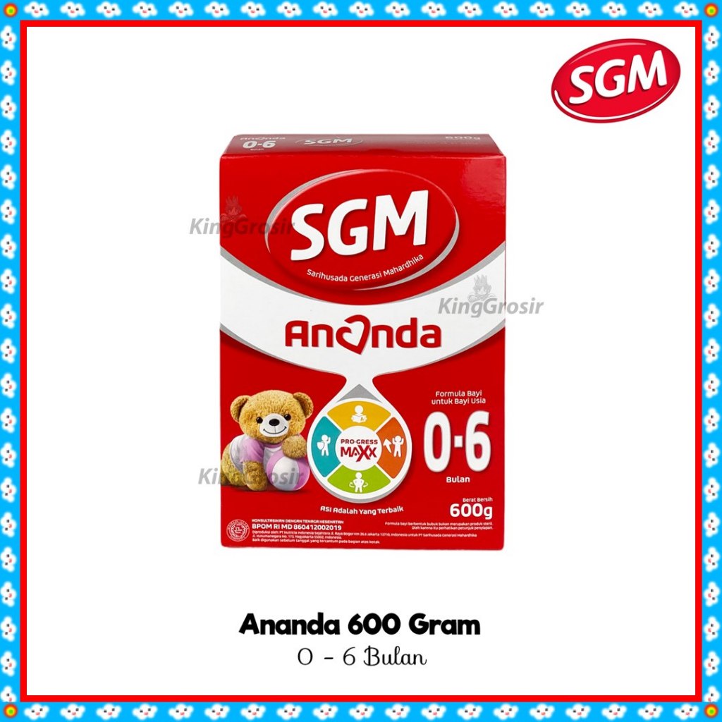 

Susu SGM Ananda 0-6 bulan 600gr / SGM Ananda 6-12 bulan 600gr Susu Formula Bayi