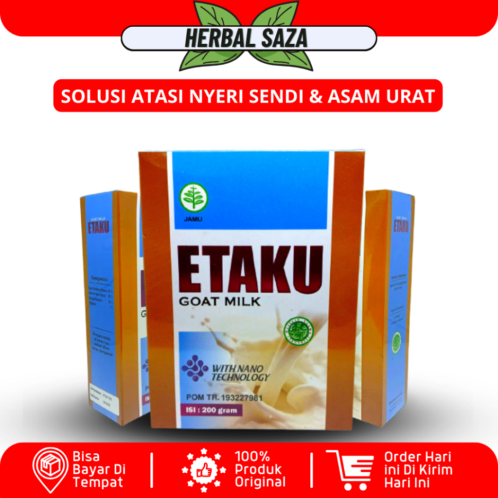 

ETAKU Susu Kambing Etawa - Susu Untuk Obat Asam Urat Rematik Reumatik Nyeri Sendi Pengapuran Sendi Tingkatkan Kepadatan & Kesehatan Cegah & Atasi Osteoporosis