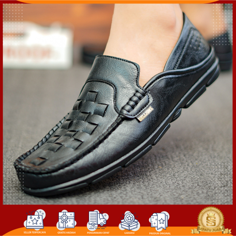 SPJ x ANYAM -Sepatu Kulit Molo Slip Import USA On Original Merek Kelsey Pria Terbaru Formal Tanpa Ta