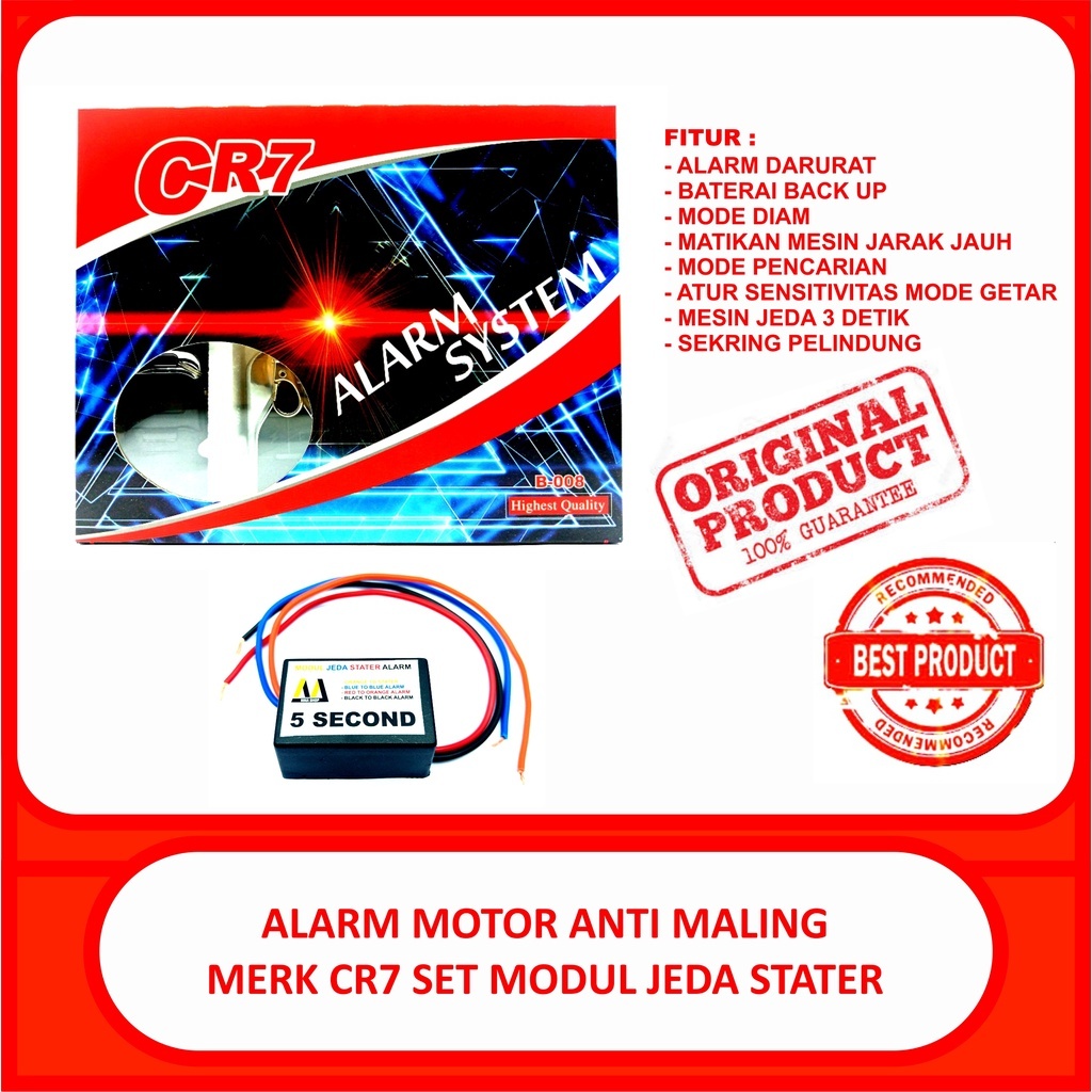 Alarm Motor / Alarm System / Kunci Pengaman alarm Motor Universal Untuk Semua Motor + Remot PNP Semu