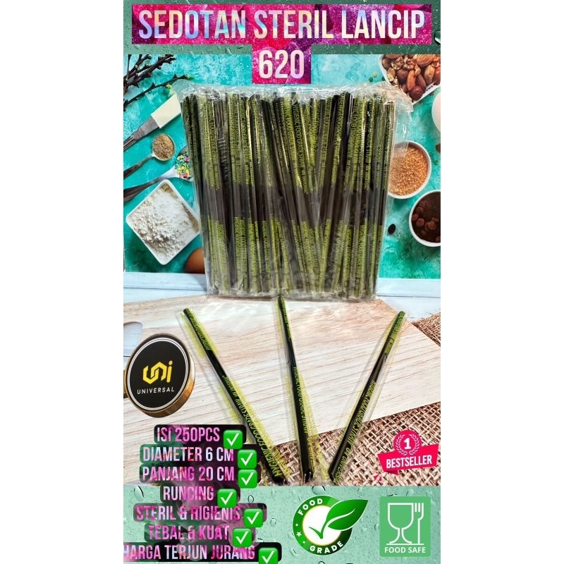 SEDOTAN PLASTIK HITAM STERIL / SEDOTAN BUNGKUS PLASTIK STERIL / SEDOTAN 6X20 ISI 250 PCS / SEDOTAN S