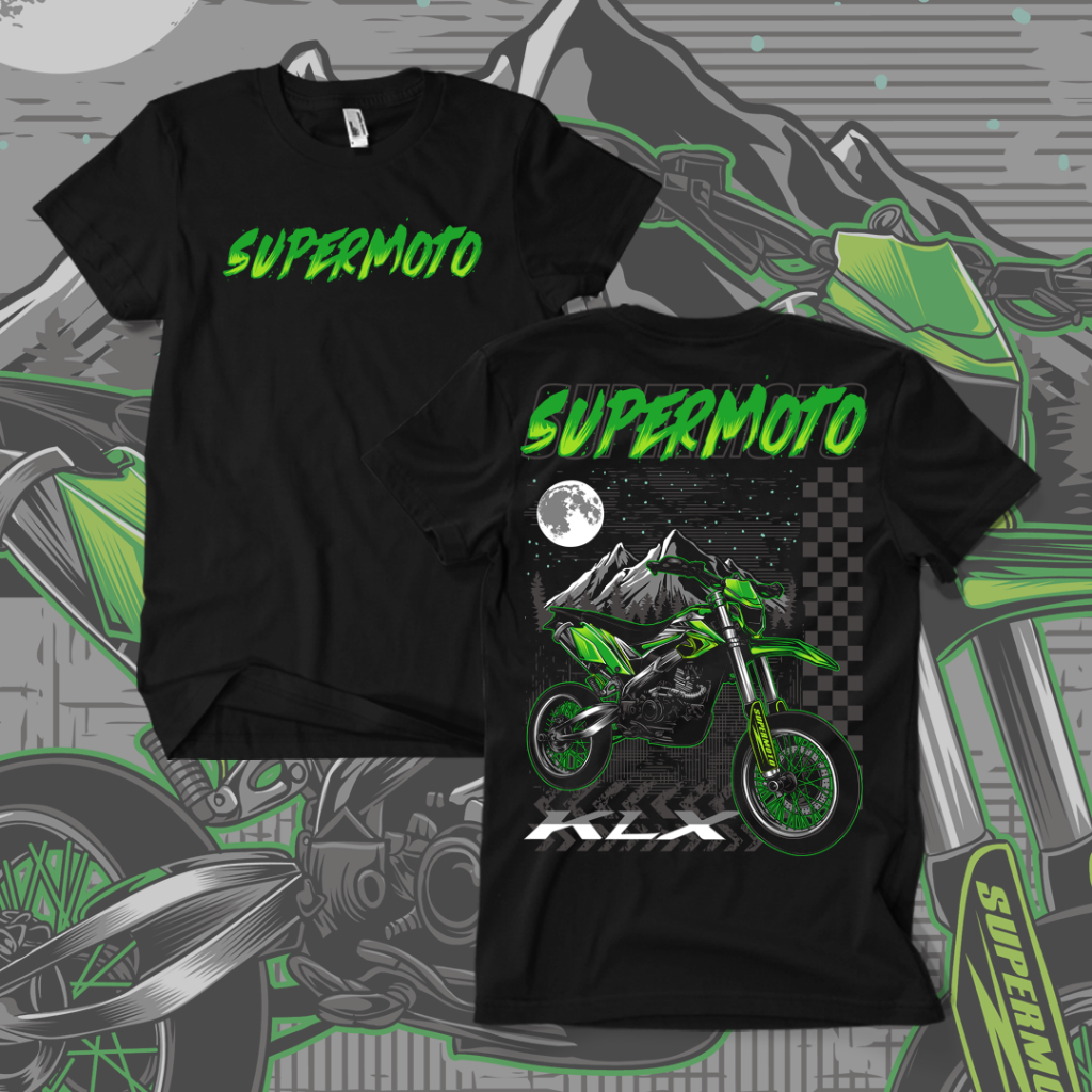 Kaos Motor KLX Trail Supermoto / Sunmori / Herex / Sablon Satuan Desain Sendiri / Cotton Combed